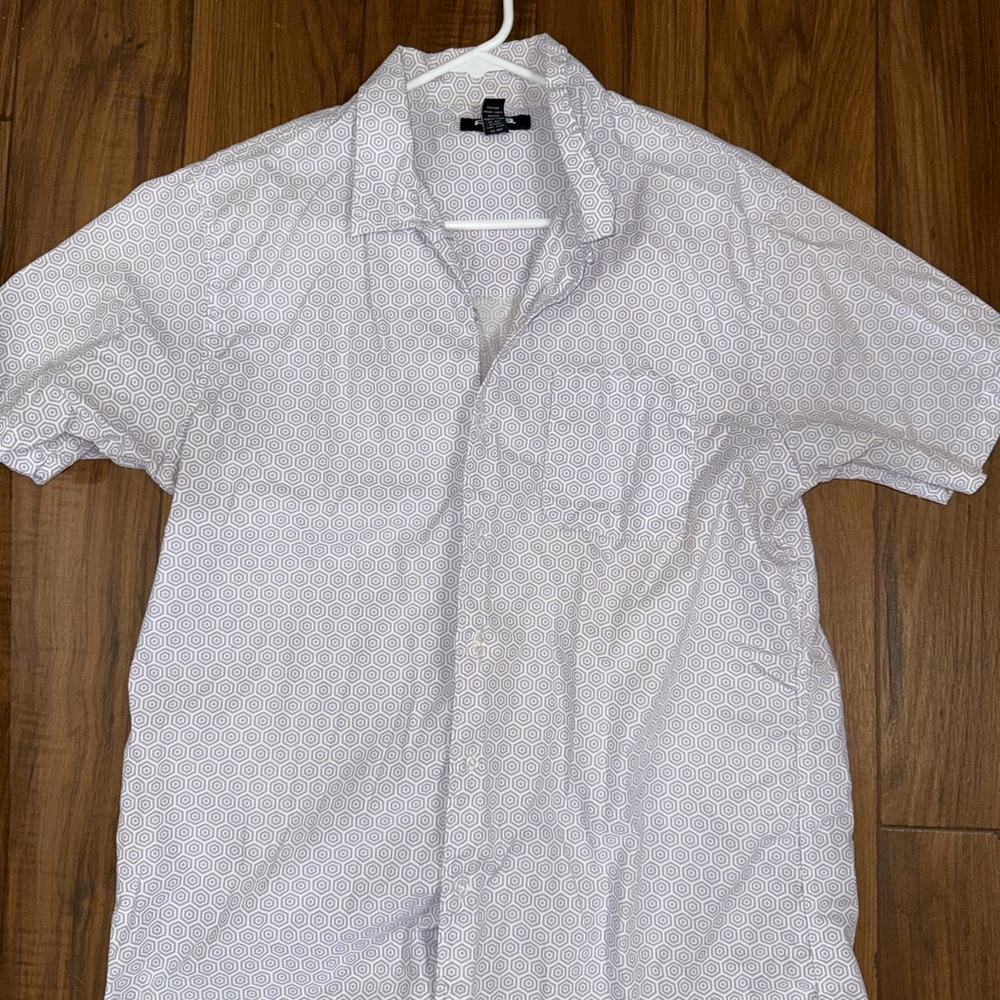 RSQ White Geometric Pattern Shirt